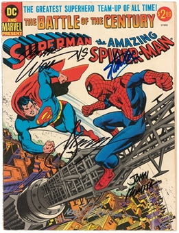 1976 Marvel/DC Comics Superman vs The Amazing Spider-Man Comic Book Signed By (5) Including Stan Lee & Four Other Artists & Creators (PSA/DNA)